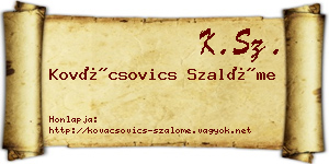 Kovácsovics Szalóme névjegykártya